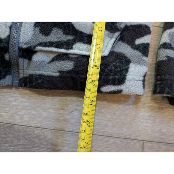 Eddie Bauer Black White Camo Fleece Full-zip Jacket Youth Boys Size M 10-12 - Picture 3 of 6